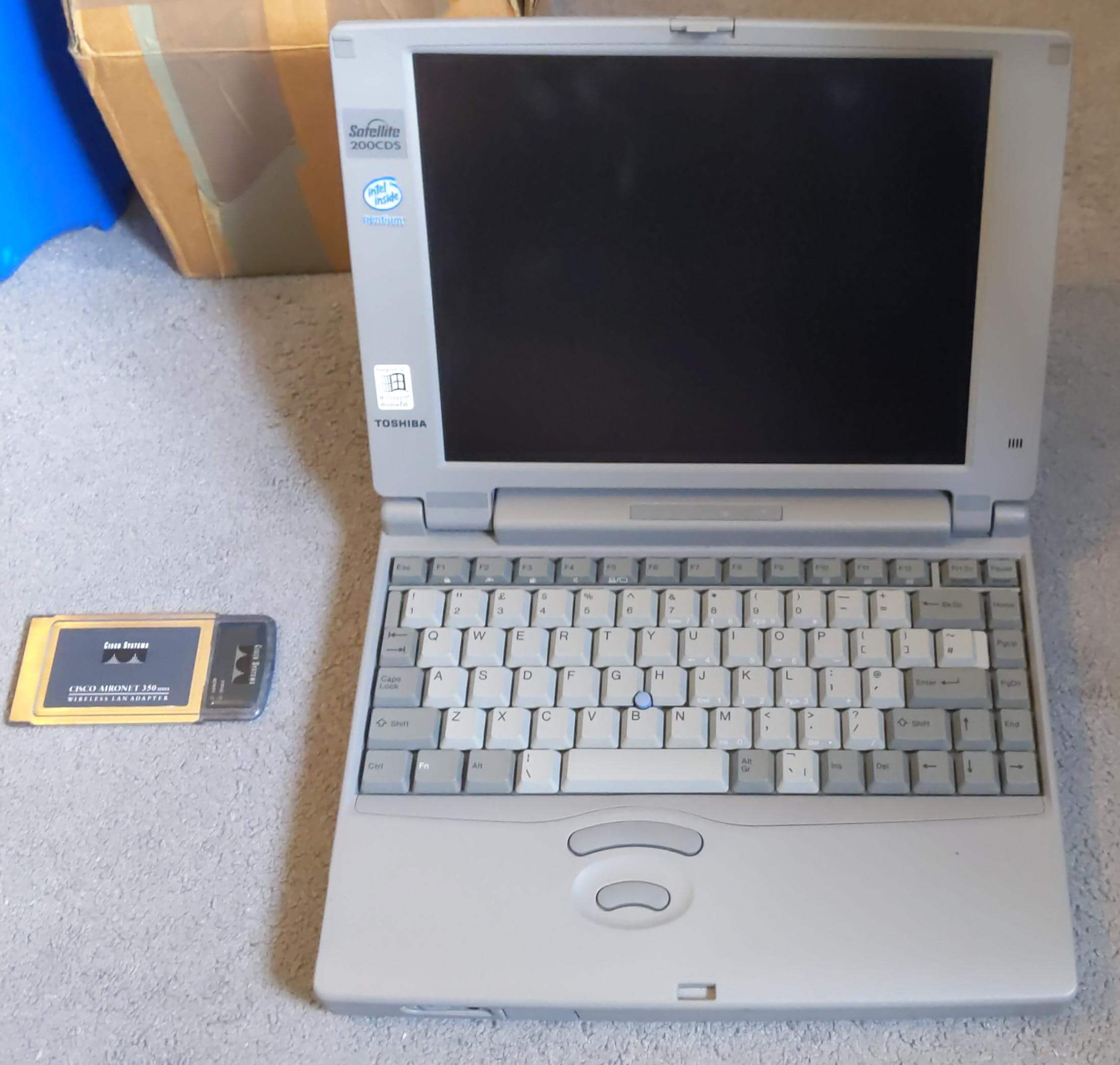 The laptop and the PC card